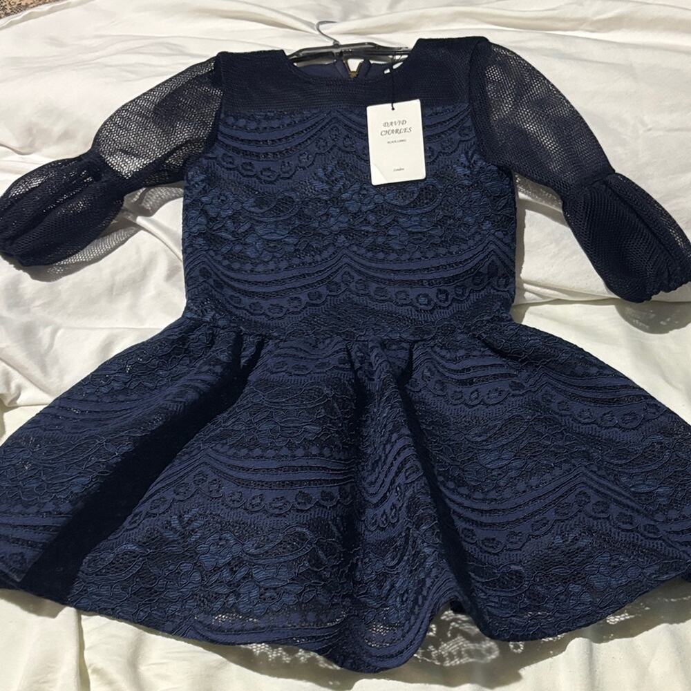 Navy Lace Fit & Flare Girls' Formal Dress